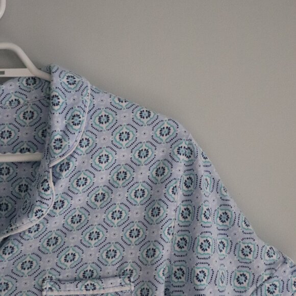 Jane & Bleecker Womens Sz M Blue 2-Piece Cotton Matching Sleepwear Pajama Set - Picture 6 of 16